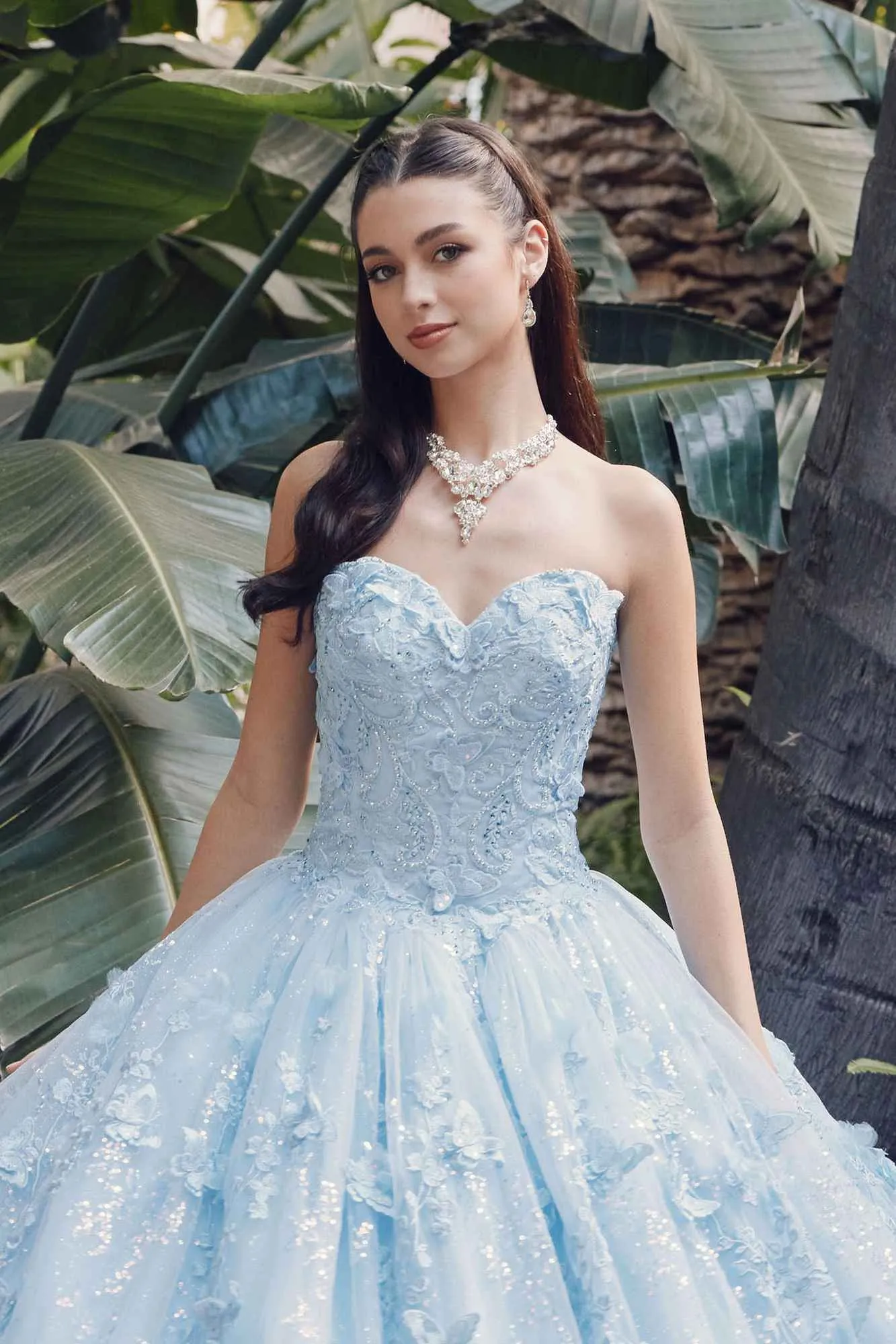 Juliet JT1449J Poofy Strapless Sweetheart Quinceanera Gown Includes Cape