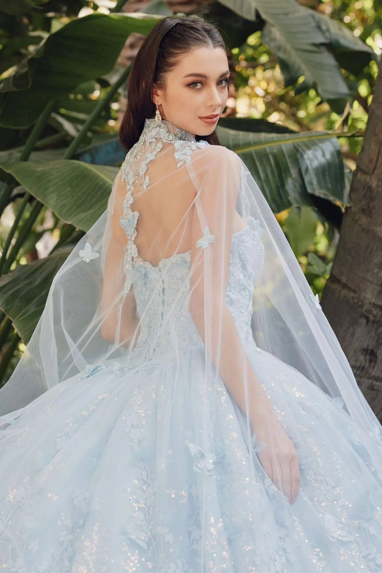 Juliet JT1449J Poofy Strapless Sweetheart Quinceanera Gown Includes Cape