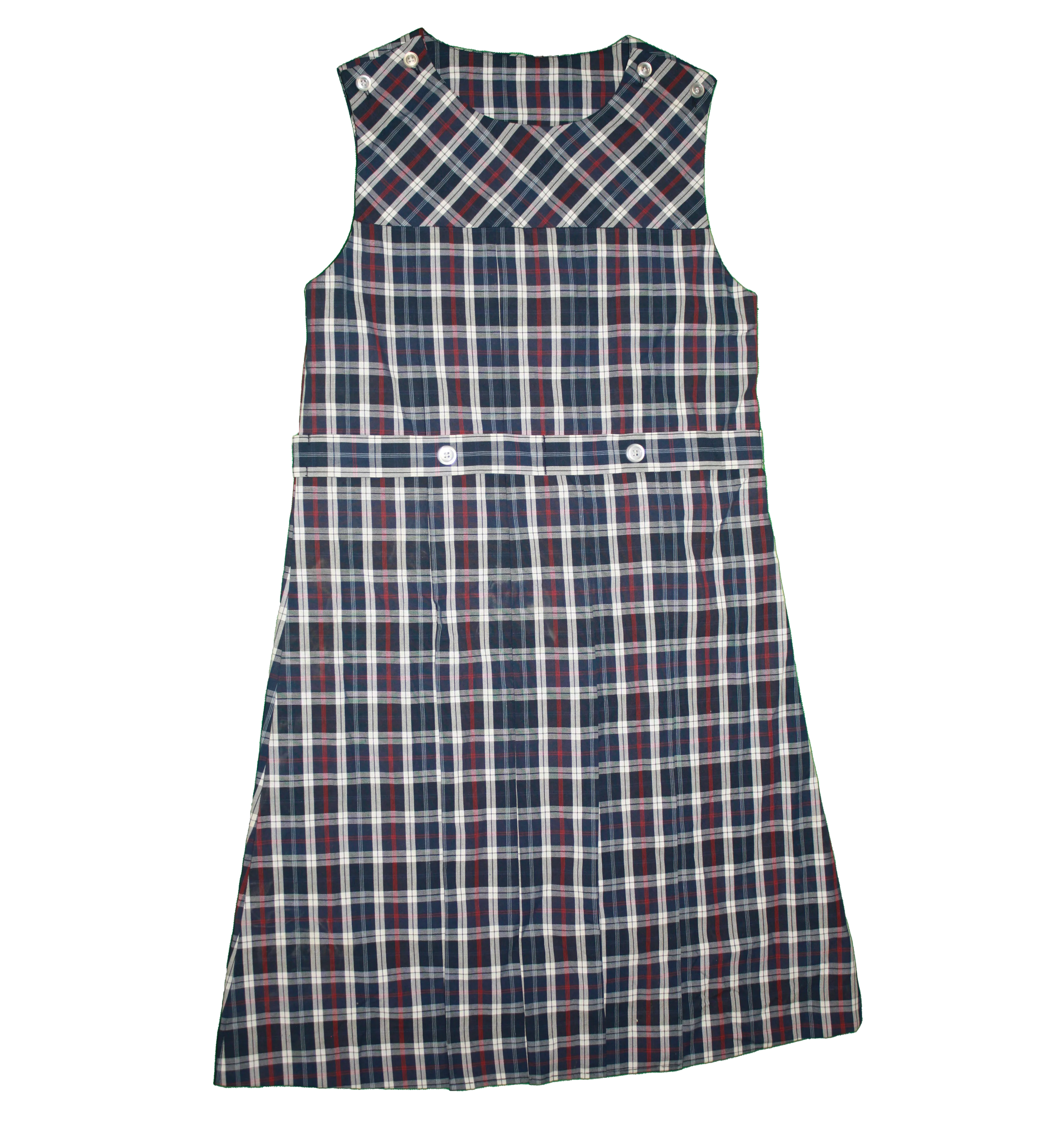 Jumper Plaid #285 Attached Belt Tunic