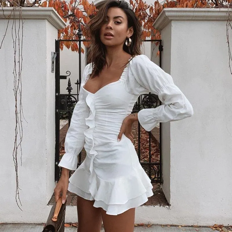 Justchicc Sexy Pleated Bodycon Zipper Club Party Dress