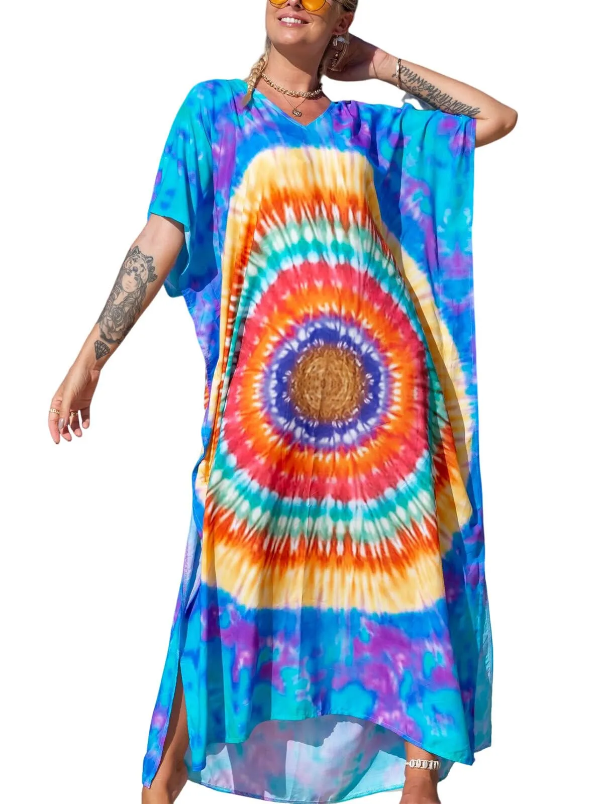 Kaftan Dresses for Women Plus Size Bathing Suit Cover up Caftan Maxi Beach Dresses