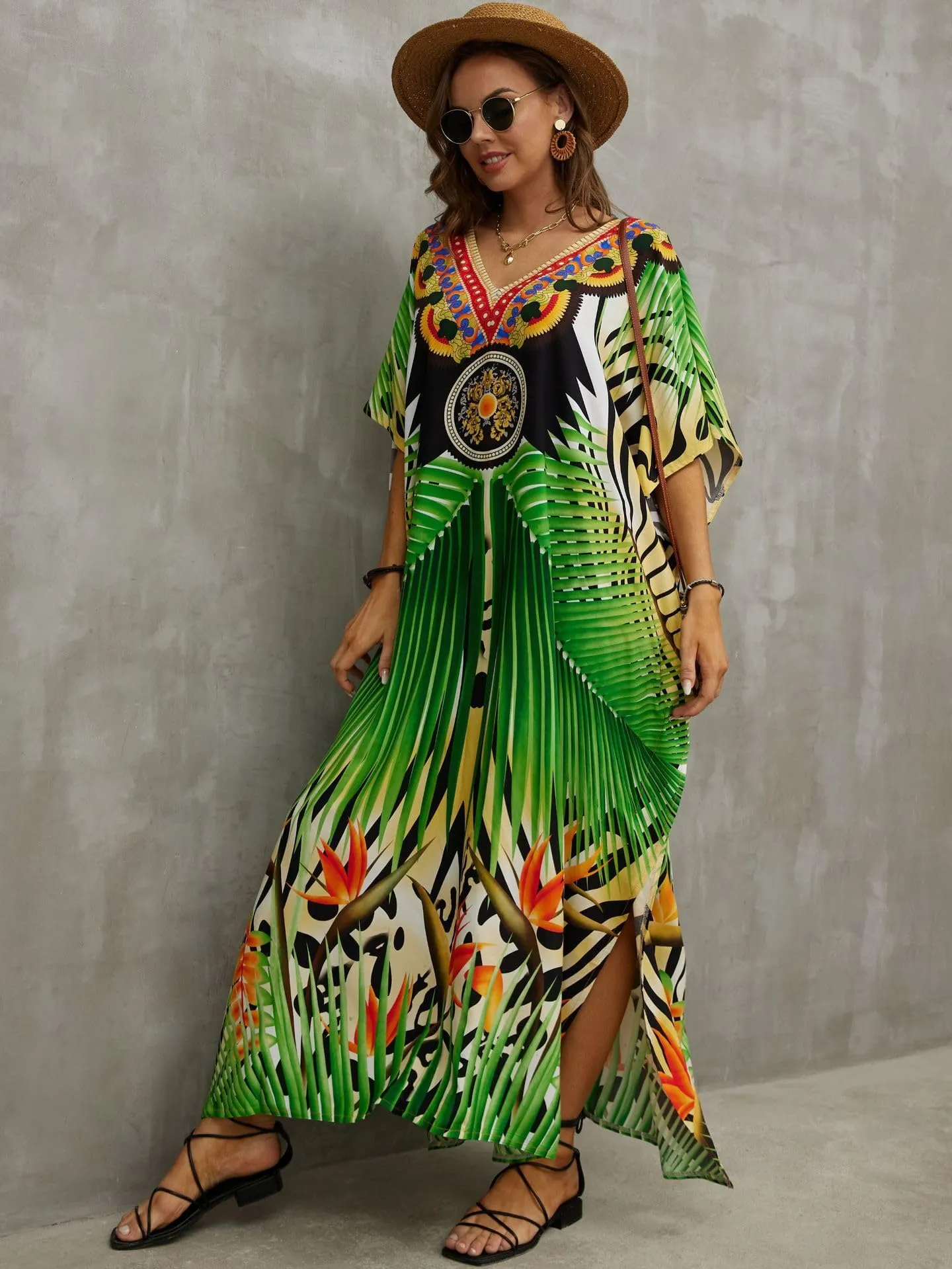 Kaftan Dresses for Women Plus Size Bathing Suit Cover up Caftan Maxi Beach Dresses