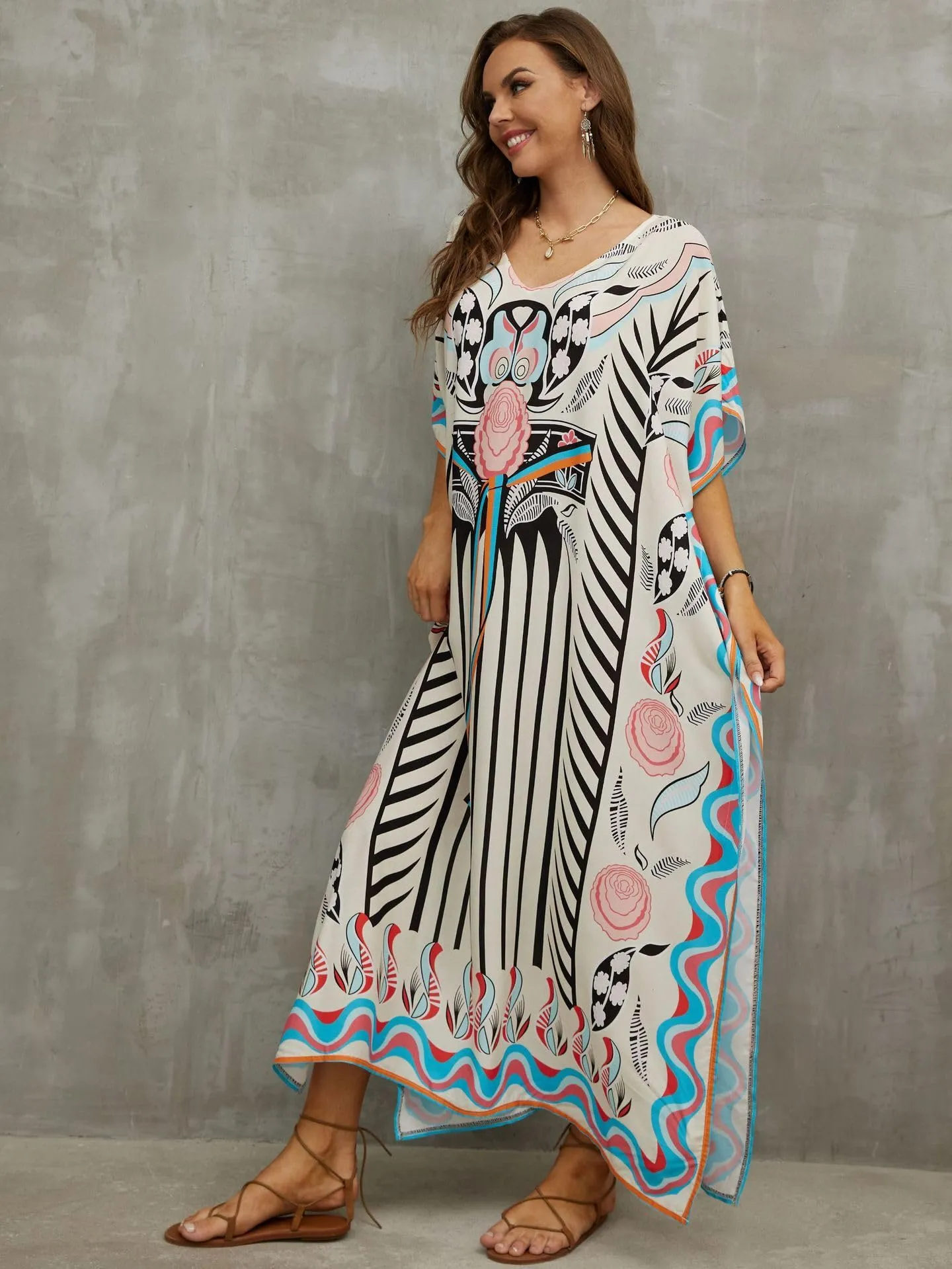 Kaftan Dresses for Women Plus Size Bathing Suit Cover up Caftan Maxi Beach Dresses