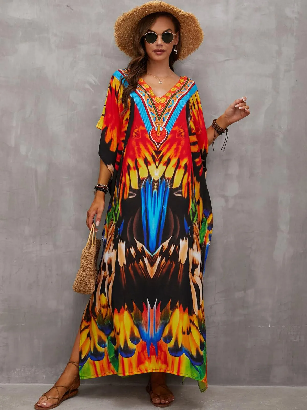 Kaftan Dresses for Women Plus Size Bathing Suit Cover up Caftan Maxi Beach Dresses