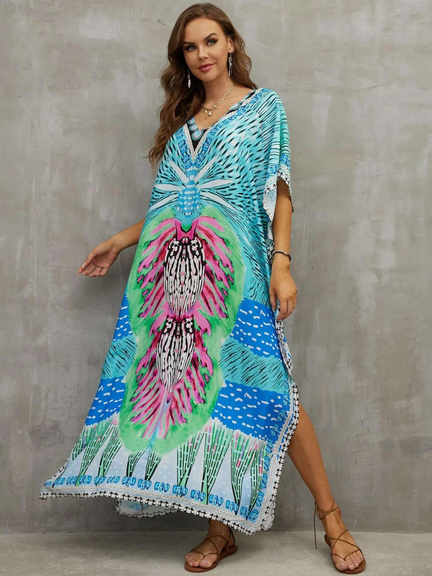 Kaftan Dresses for Women Plus Size Bathing Suit Cover up Caftan Maxi Beach Dresses