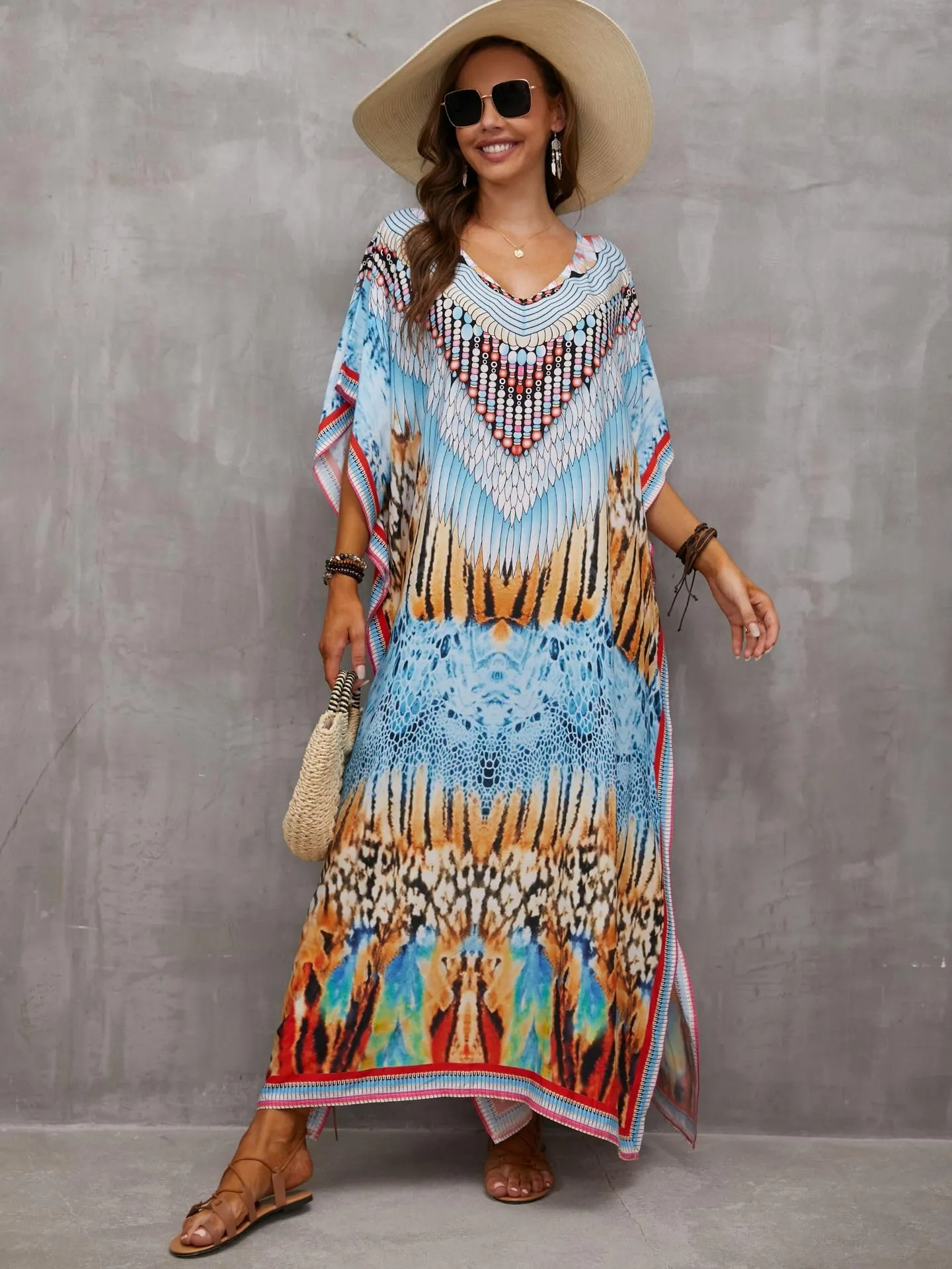 Kaftan Dresses for Women Plus Size Bathing Suit Cover up Caftan Maxi Beach Dresses