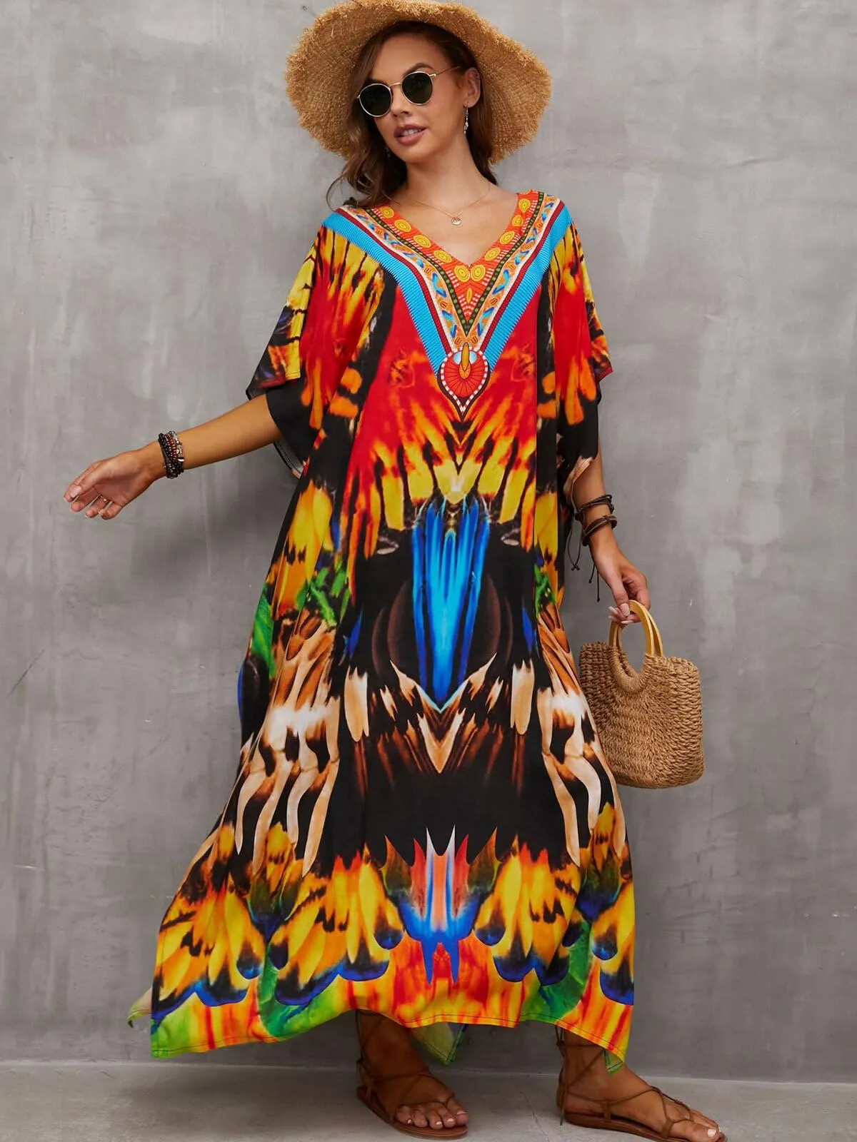 Kaftan Dresses for Women Plus Size Bathing Suit Cover up Caftan Maxi Beach Dresses