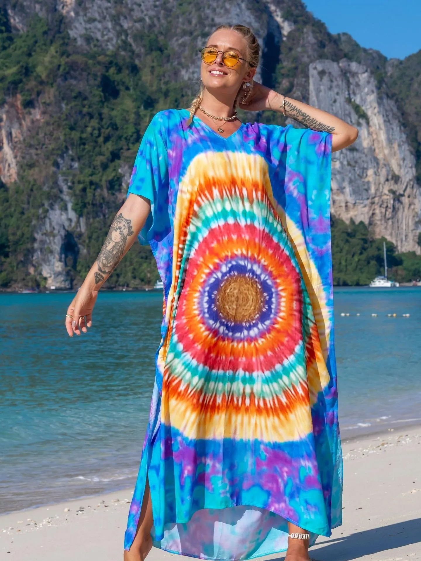 Kaftan Dresses for Women Plus Size Bathing Suit Cover up Caftan Maxi Beach Dresses