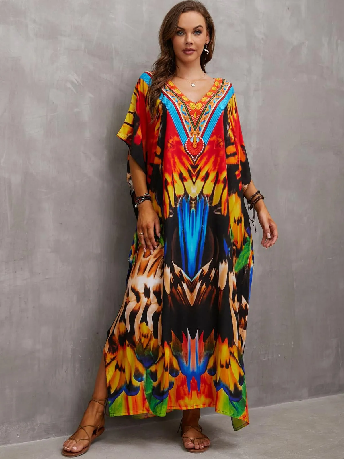 Kaftan Dresses for Women Plus Size Bathing Suit Cover up Caftan Maxi Beach Dresses