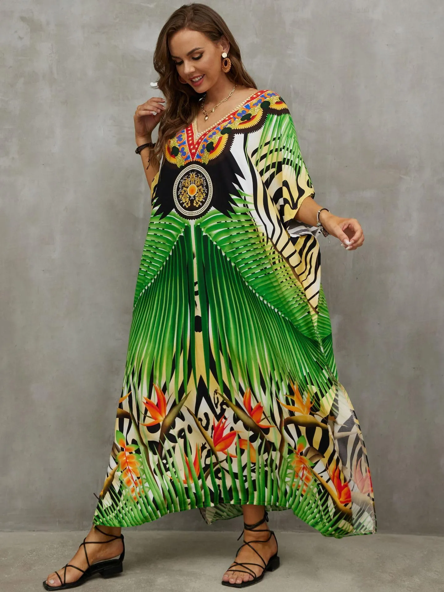 Kaftan Dresses for Women Plus Size Bathing Suit Cover up Caftan Maxi Beach Dresses