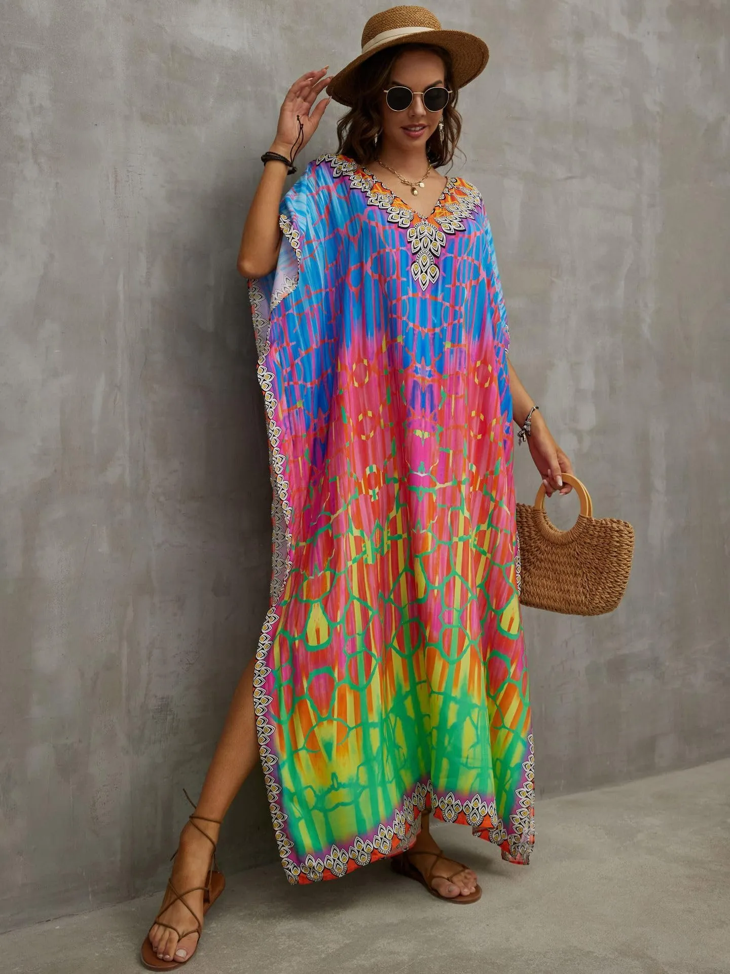 Kaftan Dresses for Women Plus Size Bathing Suit Cover up Caftan Maxi Beach Dresses