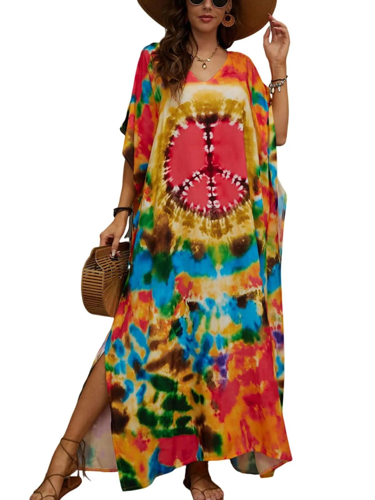 Kaftan Dresses for Women Plus Size Bathing Suit Cover up Caftan Maxi Beach Dresses