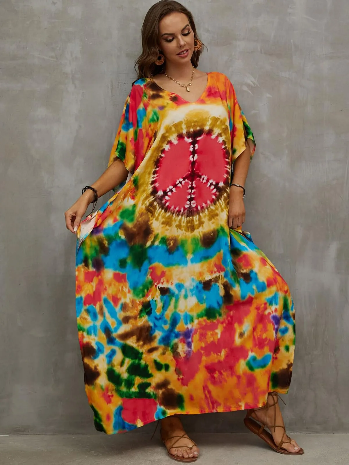 Kaftan Dresses for Women Plus Size Bathing Suit Cover up Caftan Maxi Beach Dresses