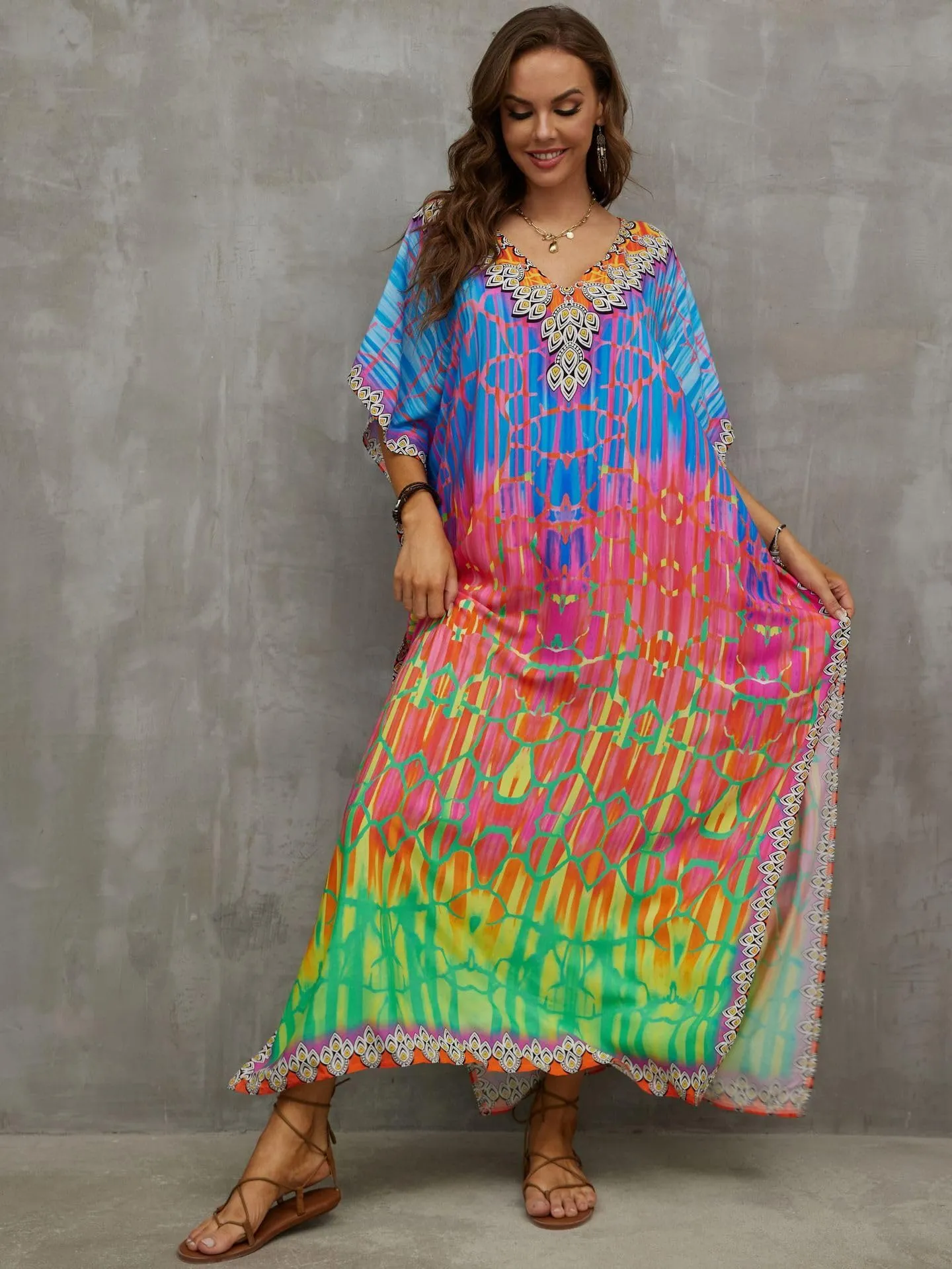 Kaftan Dresses for Women Plus Size Bathing Suit Cover up Caftan Maxi Beach Dresses
