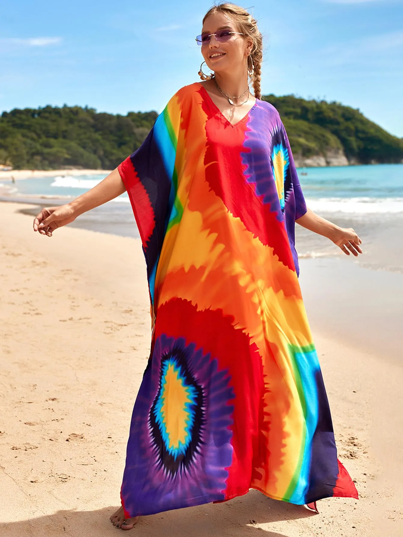 Kaftan Dresses for Women Plus Size Bathing Suit Cover up Caftan Maxi Beach Dresses