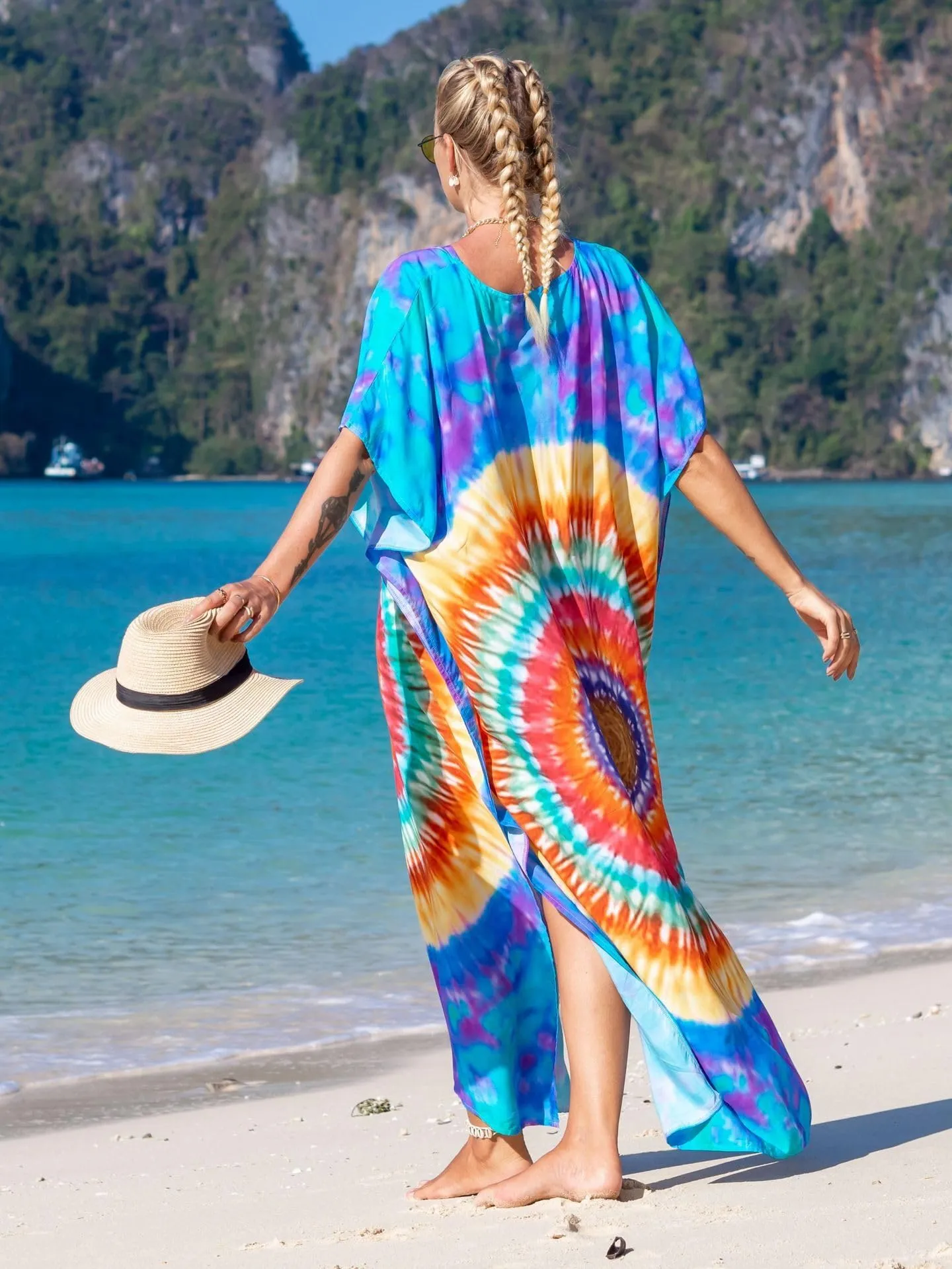 Kaftan Dresses for Women Plus Size Bathing Suit Cover up Caftan Maxi Beach Dresses