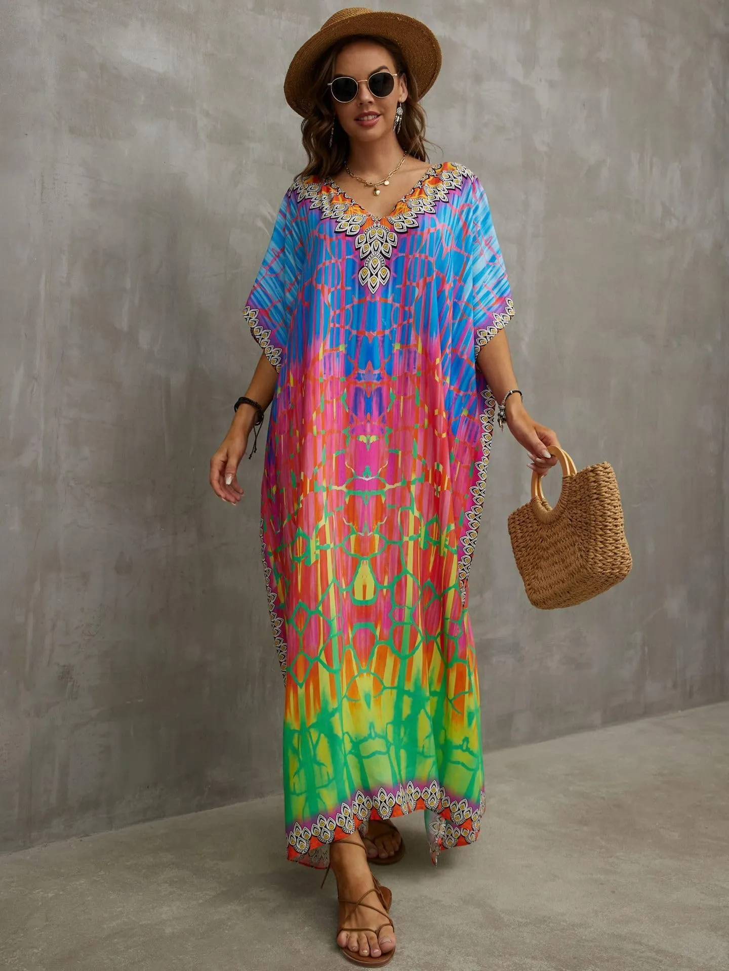 Kaftan Dresses for Women Plus Size Bathing Suit Cover up Caftan Maxi Beach Dresses