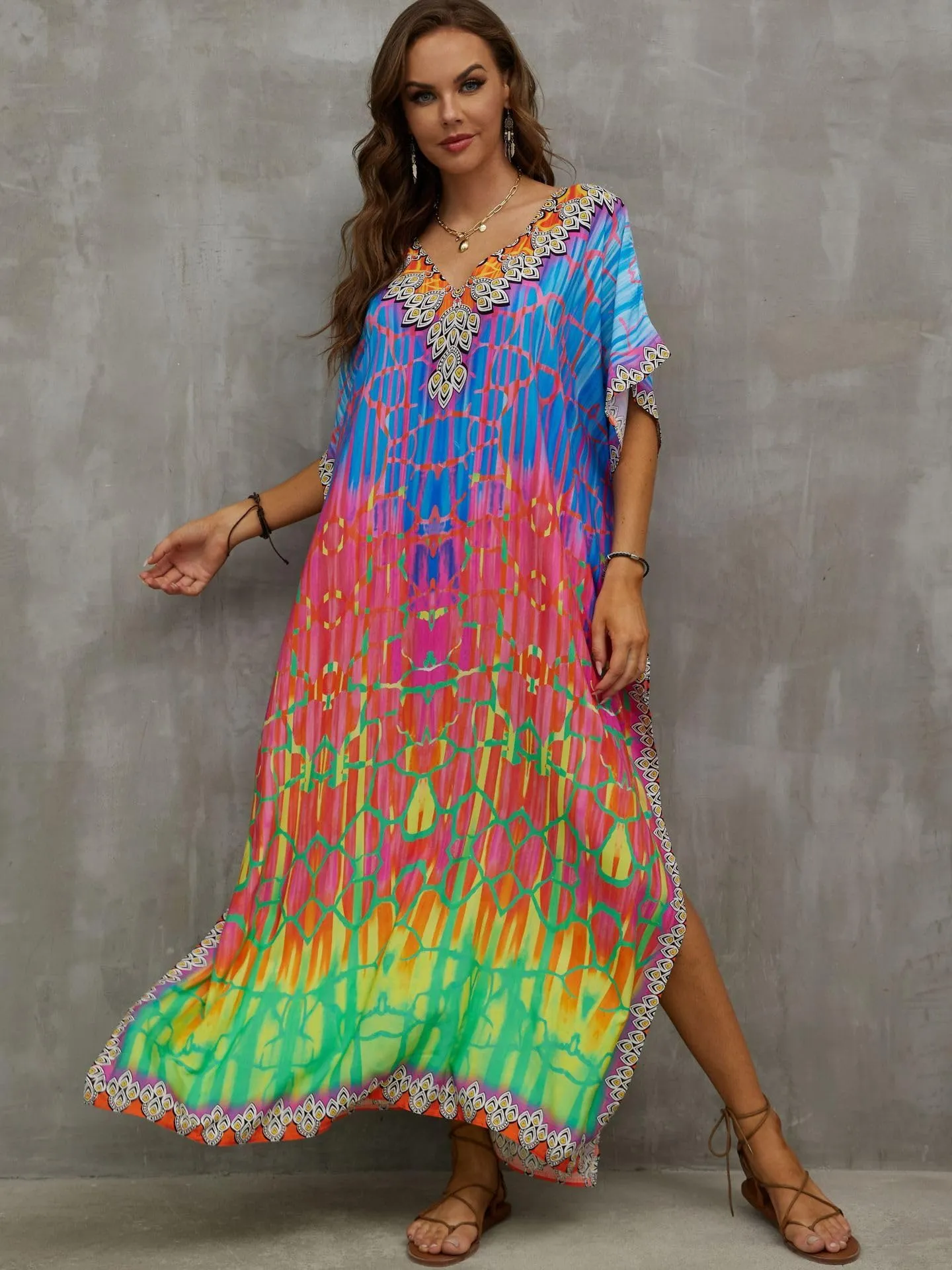 Kaftan Dresses for Women Plus Size Bathing Suit Cover up Caftan Maxi Beach Dresses
