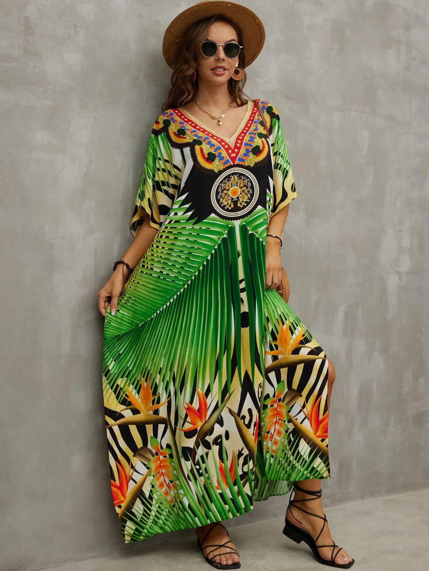 Kaftan Dresses for Women Plus Size Bathing Suit Cover up Caftan Maxi Beach Dresses