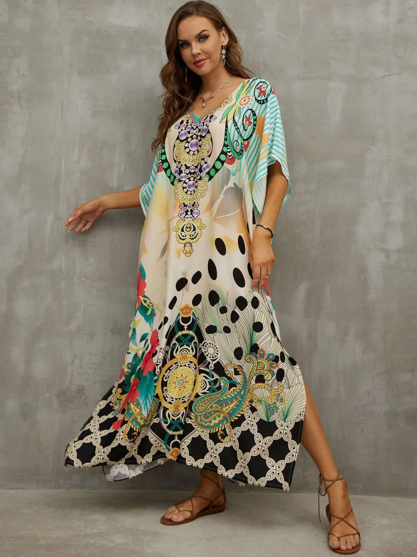 Kaftan Dresses for Women Plus Size Bathing Suit Cover up Caftan Maxi Beach Dresses