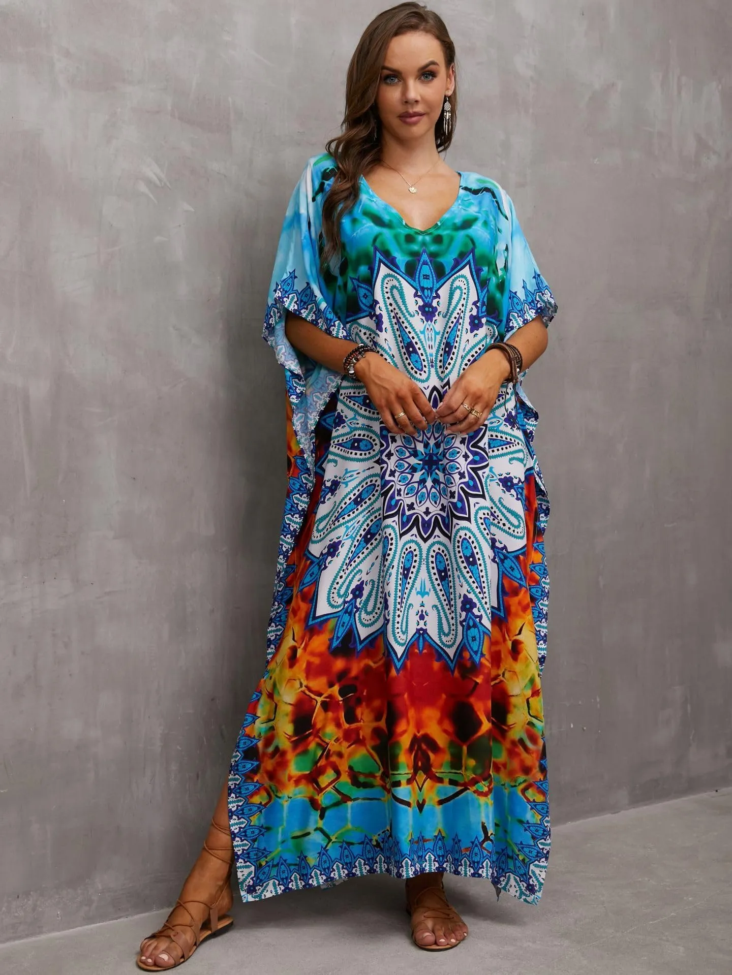 Kaftan Dresses for Women Plus Size Bathing Suit Cover up Caftan Maxi Beach Dresses
