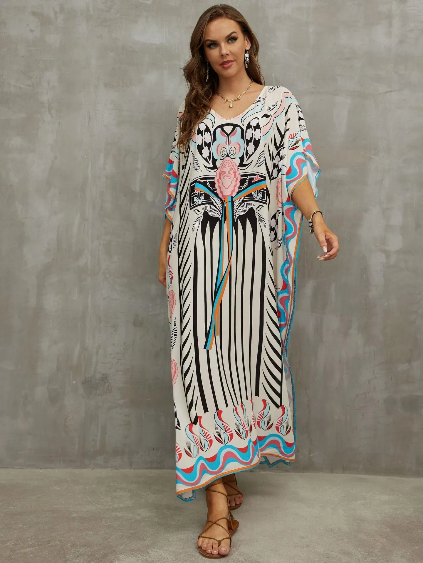 Kaftan Dresses for Women Plus Size Bathing Suit Cover up Caftan Maxi Beach Dresses