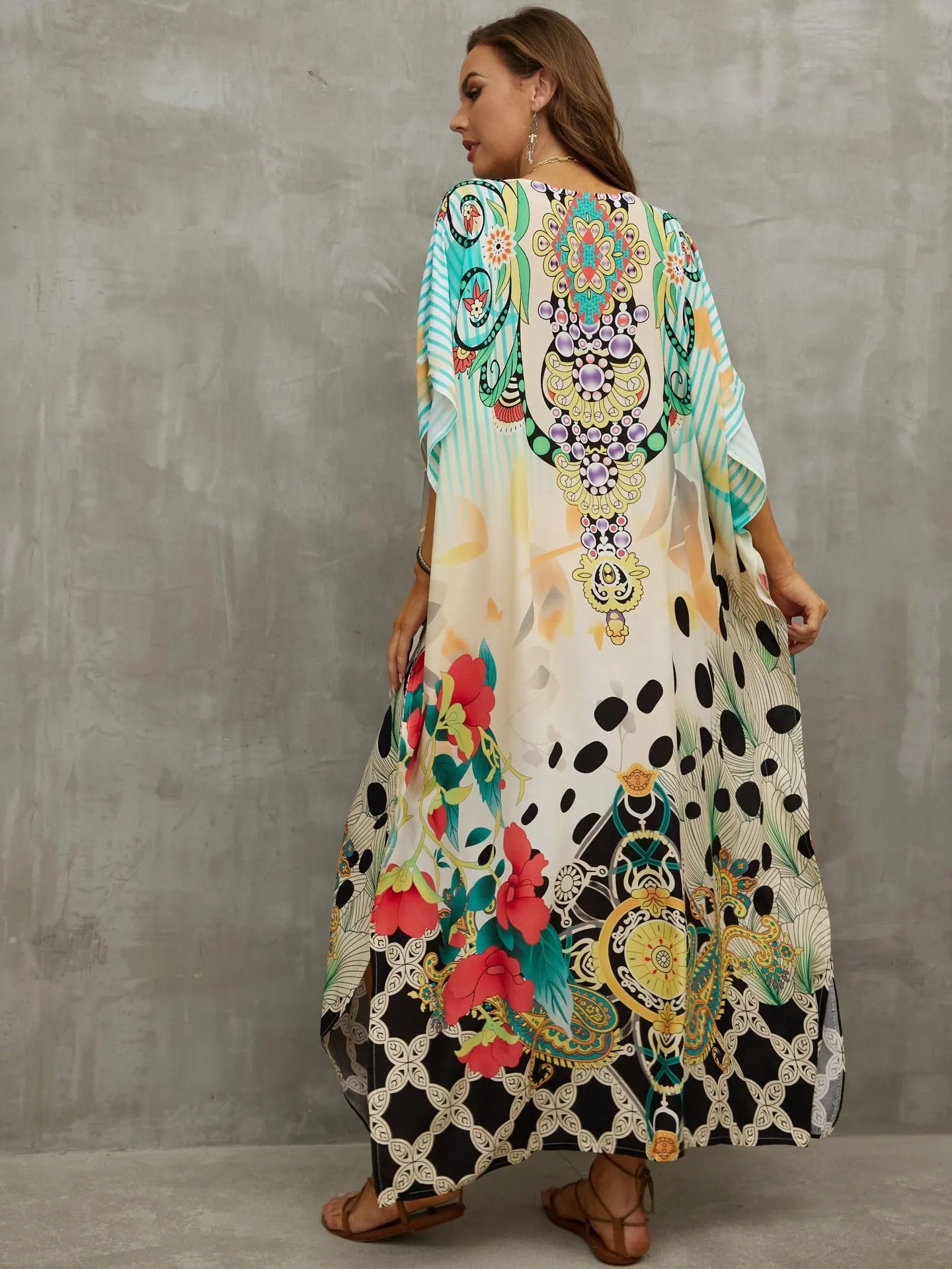 Kaftan Dresses for Women Plus Size Bathing Suit Cover up Caftan Maxi Beach Dresses