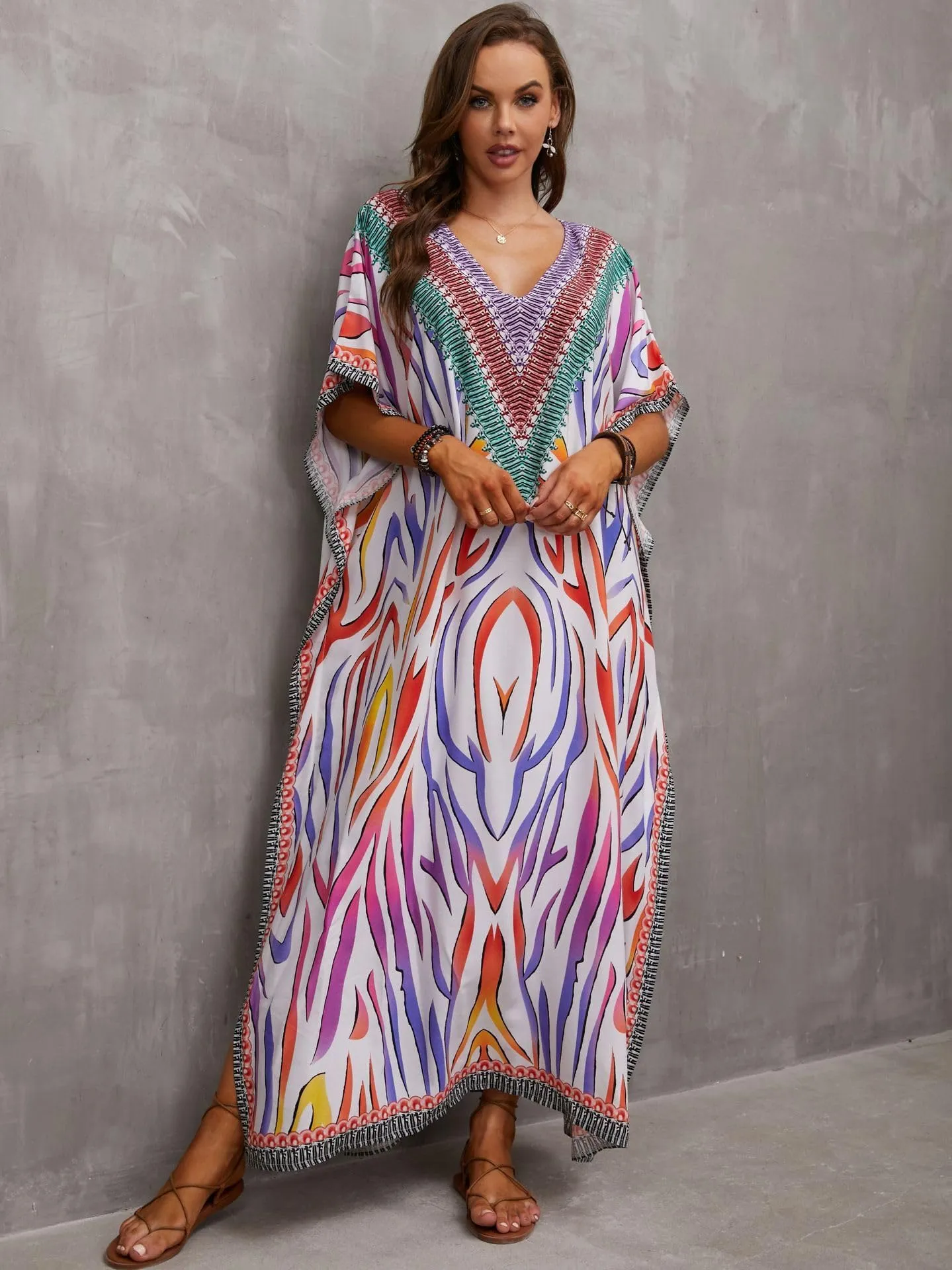 Kaftan Dresses for Women Plus Size Bathing Suit Cover up Caftan Maxi Beach Dresses