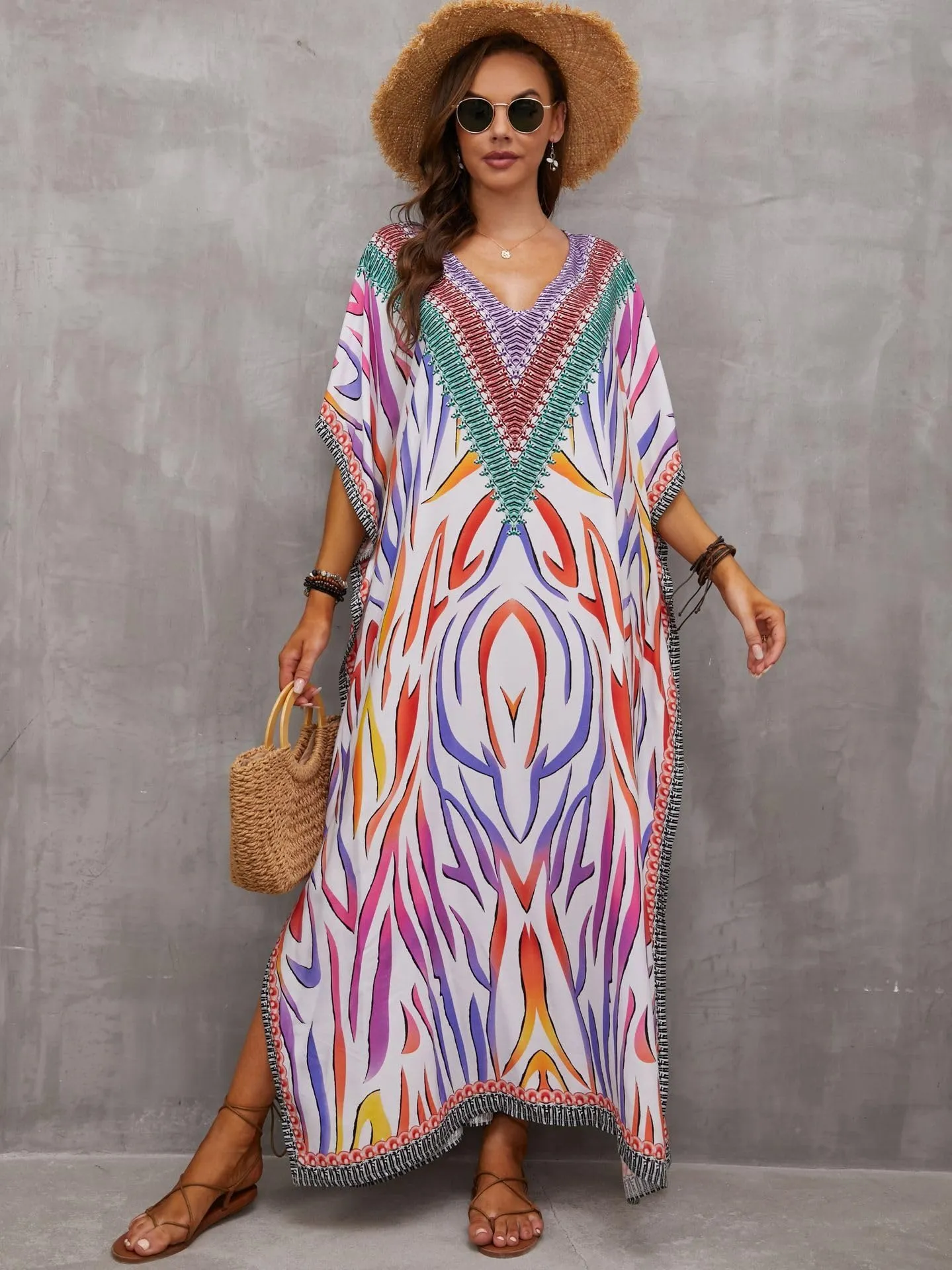 Kaftan Dresses for Women Plus Size Bathing Suit Cover up Caftan Maxi Beach Dresses