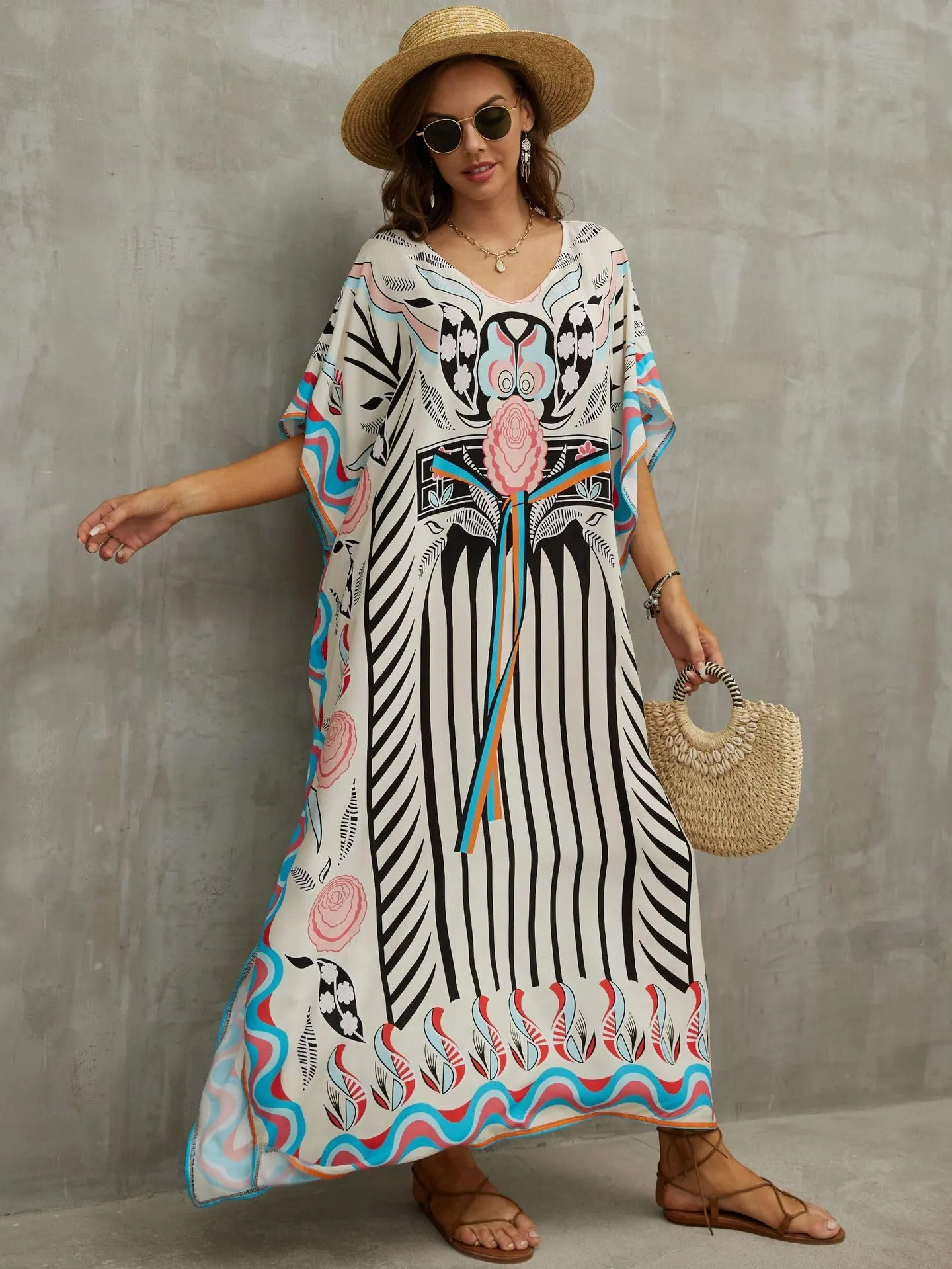 Kaftan Dresses for Women Plus Size Bathing Suit Cover up Caftan Maxi Beach Dresses