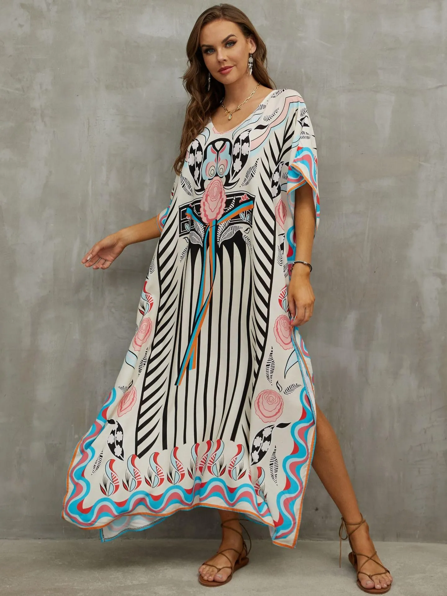 Kaftan Dresses for Women Plus Size Bathing Suit Cover up Caftan Maxi Beach Dresses