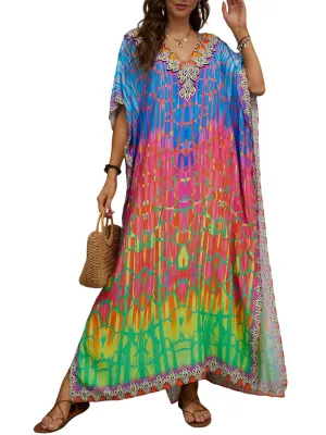 Kaftan Dresses for Women Plus Size Bathing Suit Cover up Caftan Maxi Beach Dresses
