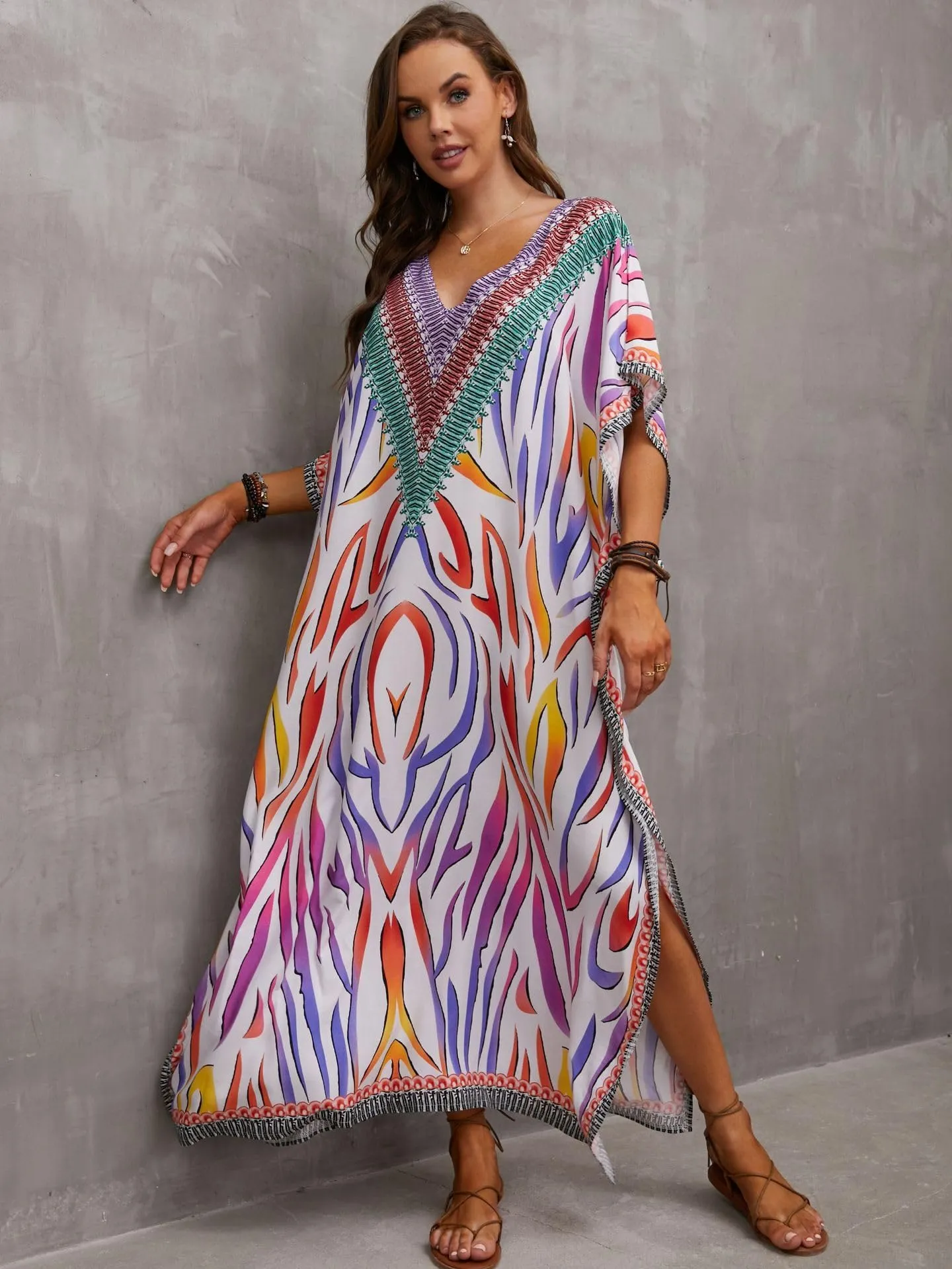 Kaftan Dresses for Women Plus Size Bathing Suit Cover up Caftan Maxi Beach Dresses