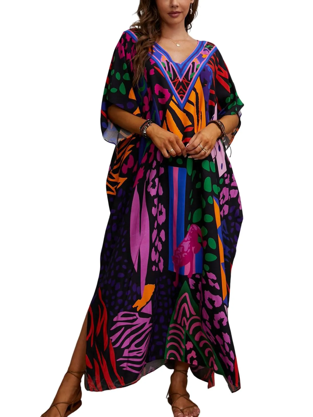 Kaftan Dresses for Women Plus Size Bathing Suit Cover up Caftan Maxi Beach Dresses