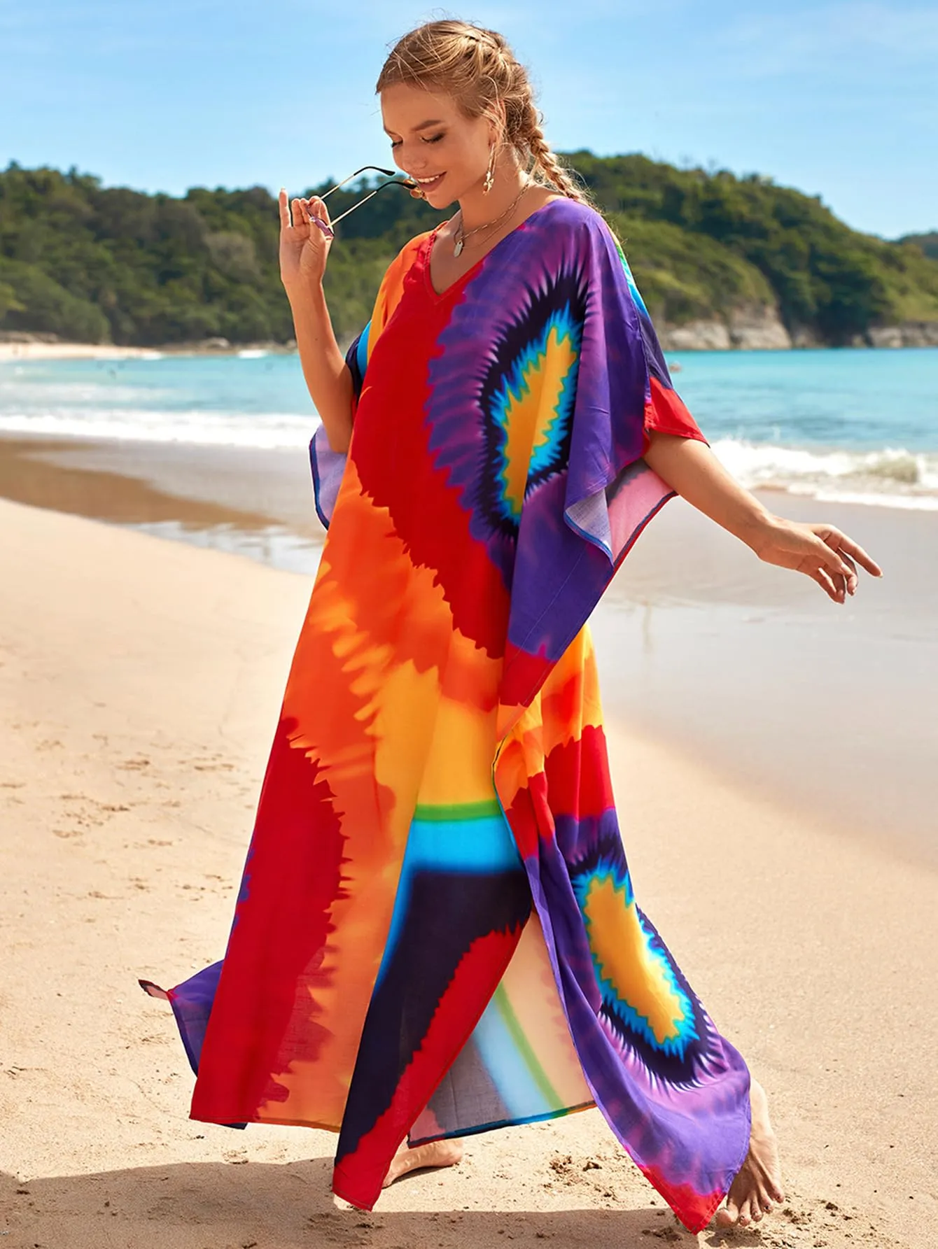 Kaftan Dresses for Women Plus Size Bathing Suit Cover up Caftan Maxi Beach Dresses