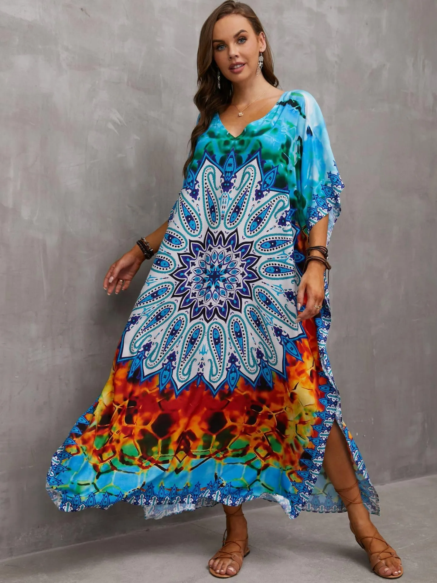 Kaftan Dresses for Women Plus Size Bathing Suit Cover up Caftan Maxi Beach Dresses