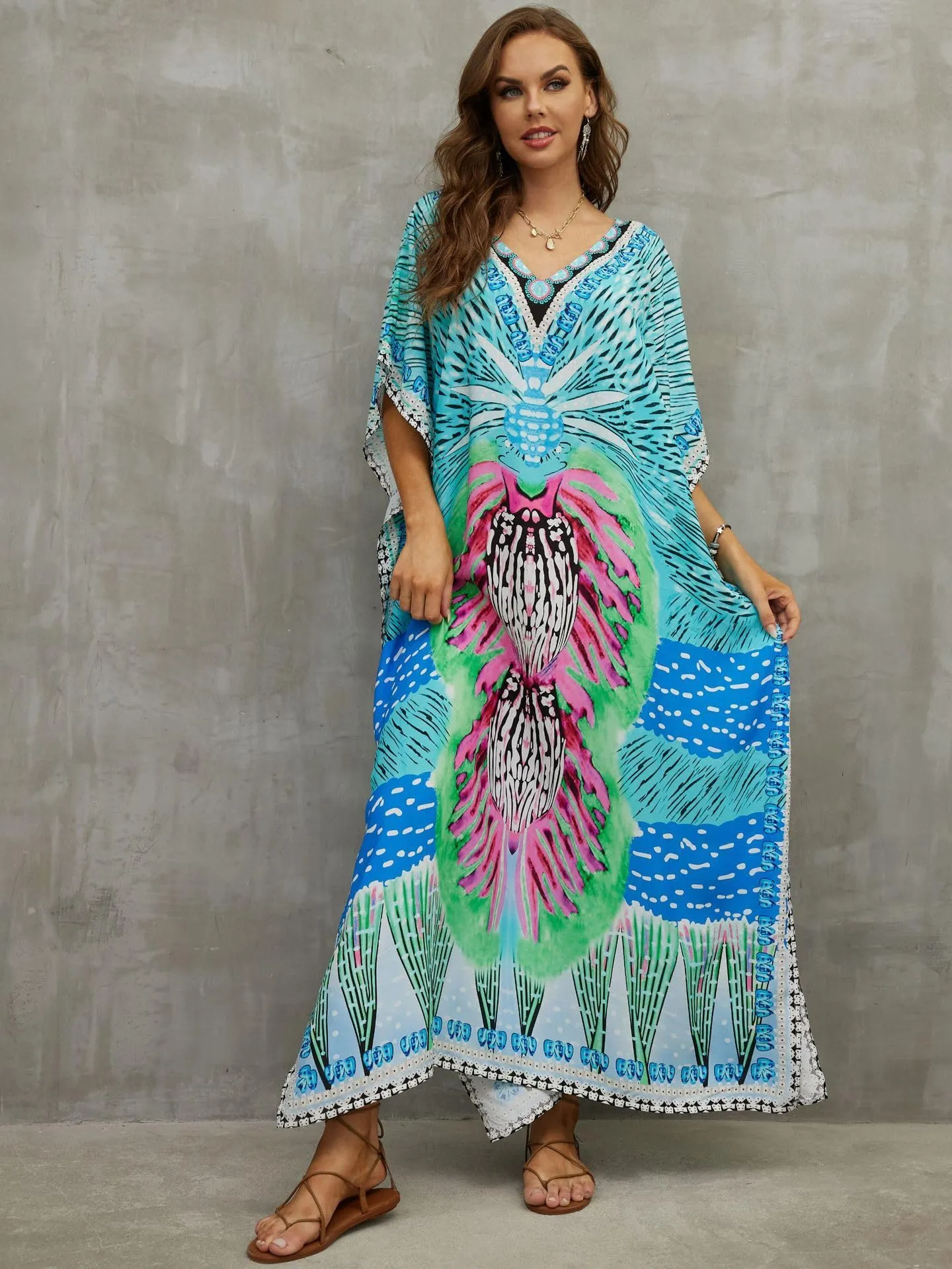 Kaftan Dresses for Women Plus Size Bathing Suit Cover up Caftan Maxi Beach Dresses