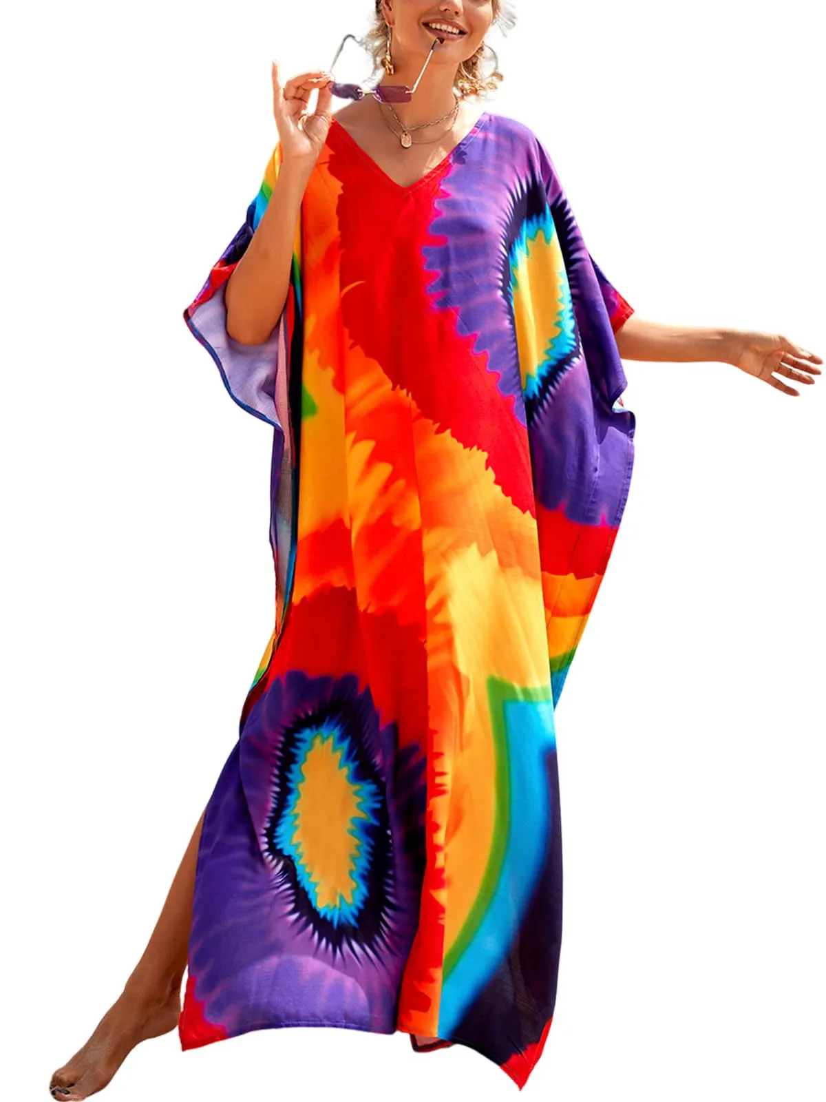 Kaftan Dresses for Women Plus Size Bathing Suit Cover up Caftan Maxi Beach Dresses