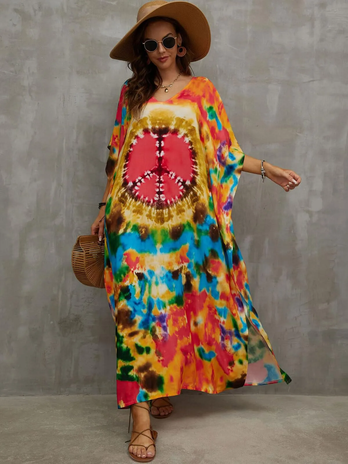 Kaftan Dresses for Women Plus Size Bathing Suit Cover up Caftan Maxi Beach Dresses