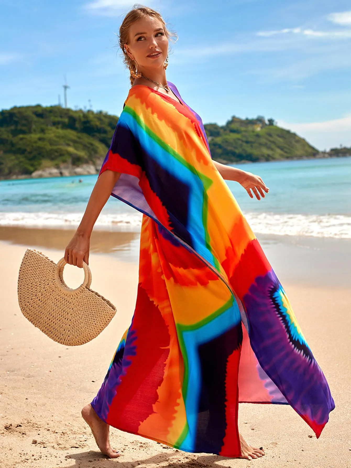 Kaftan Dresses for Women Plus Size Bathing Suit Cover up Caftan Maxi Beach Dresses