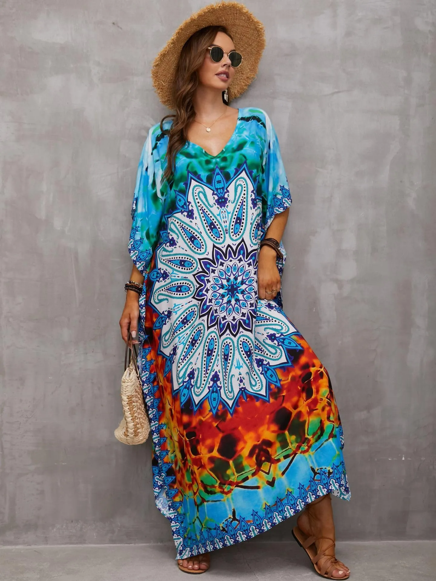 Kaftan Dresses for Women Plus Size Bathing Suit Cover up Caftan Maxi Beach Dresses