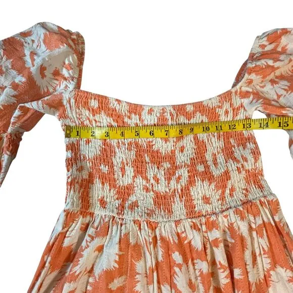 Karlie Off Shoulder Orange and White Dress - Size L