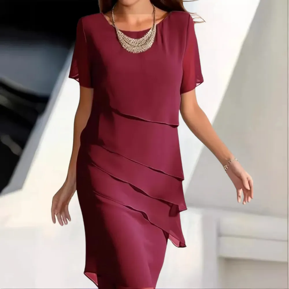 Karmen - Timeless Elegance Pleated Chiffon Dress