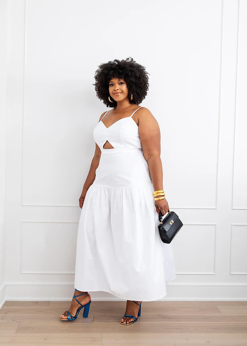Kenyatta Women's African Print Maxi Dress (White) - Clearance