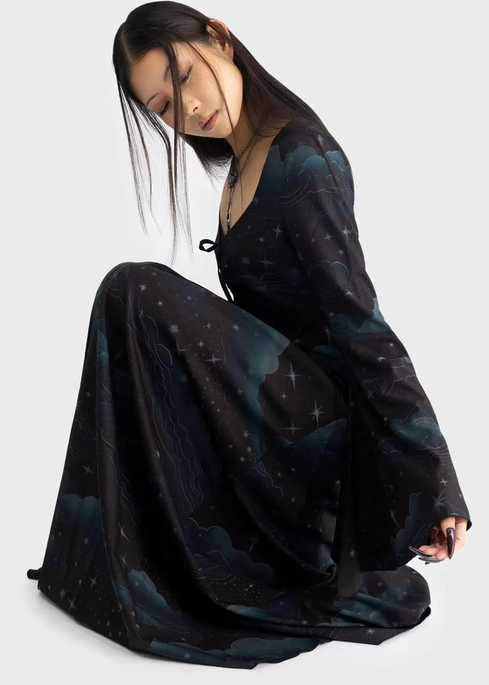 Killstar Dreamanicon Stars Maxi Dress Black