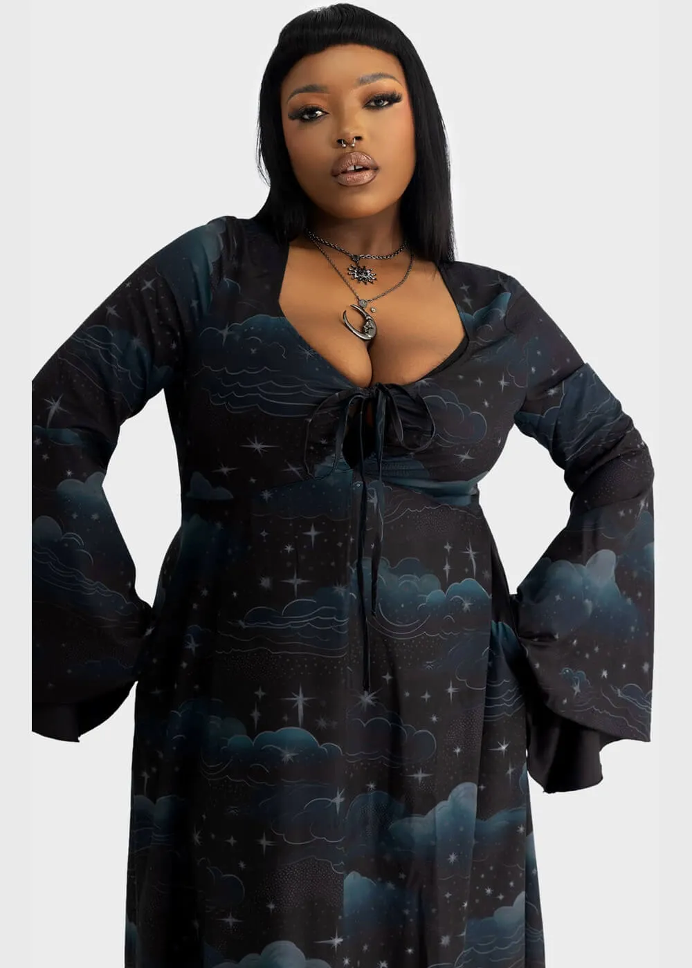 Killstar Dreamanicon Stars Maxi Dress Black