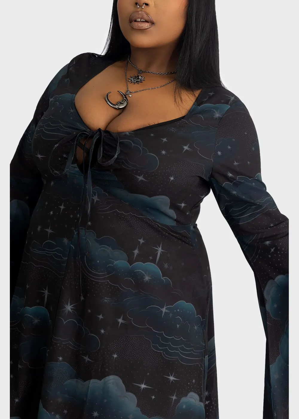 Killstar Dreamanicon Stars Maxi Dress Black