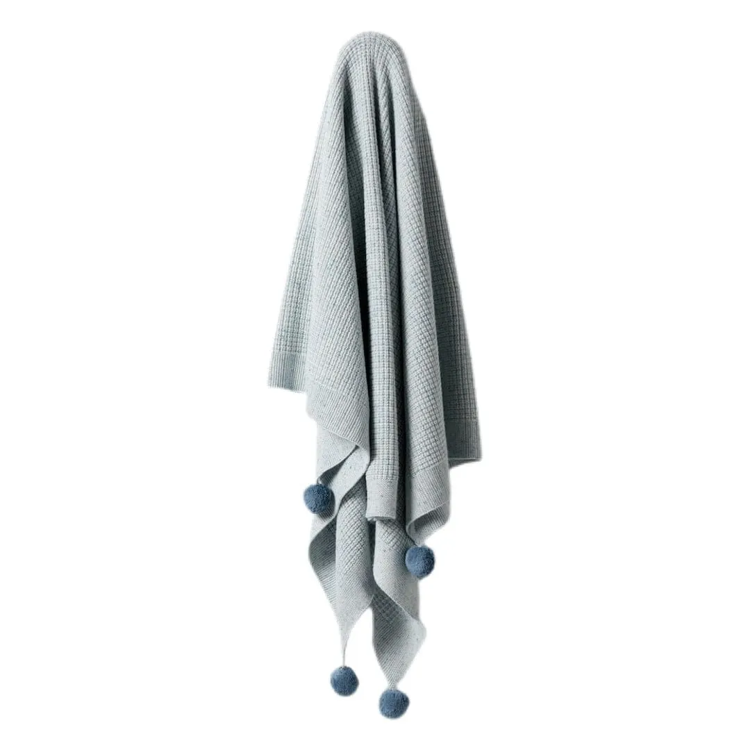 Knitted Fleck Blanket - Bluestone Fleck
