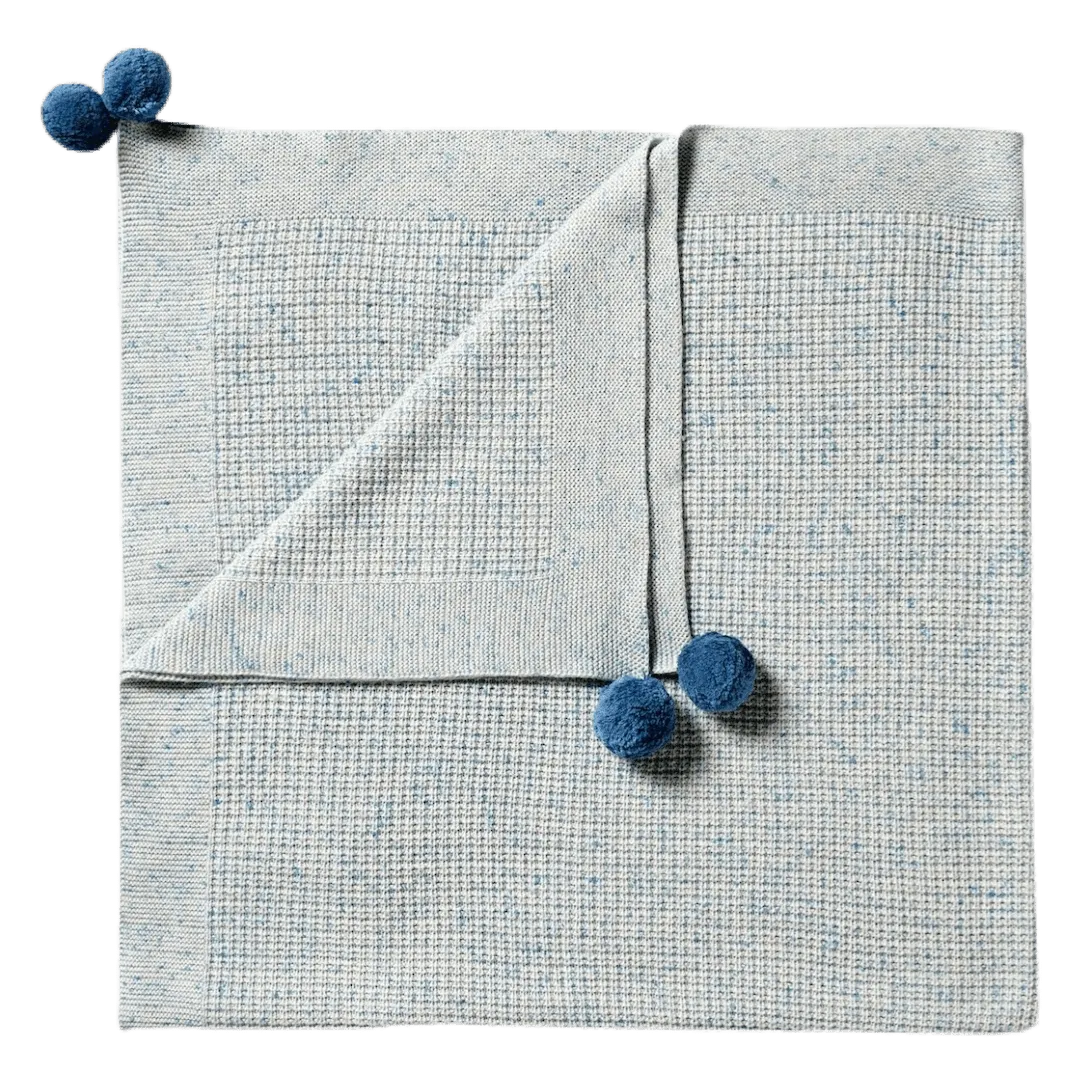 Knitted Fleck Blanket - Bluestone Fleck