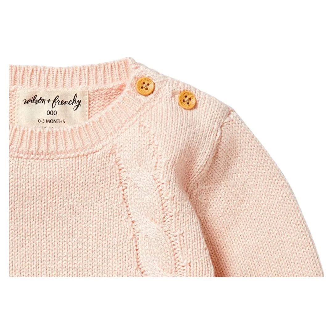 Knitted Mini Cable Jumper - Blush